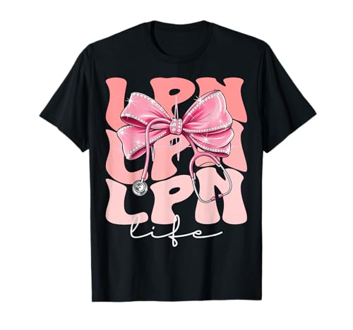 LPN Life Week Day for Women Pink Coquette Bow Stethoskop T-Shirt LPN Life Week Day for Women Pink Coquette Bow Stethoskop T-Shirt von Cute and Funny Groovy Coquette LPN Life