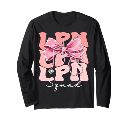 LPN Squad Week Day for Women Pink Coquette Bow Stethoskop Langarmshirt LPN Squad Week Day for Women Pink Coquette Bow Stethoskop Langarmshirt von Cute and Funny Groovy Coquette LPN Squad