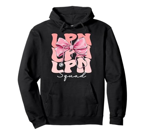 LPN Squad Week Day for Women Pink Coquette Bow Stethoskop Pullover Hoodie LPN Squad Week Day for Women Pink Coquette Bow Stethoskop Pullover Hoodie von Cute and Funny Groovy Coquette LPN Squad