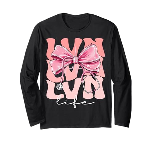 LVN Life Week Day for Women Pink Coquette Bow Stethoskop Langarmshirt LVN Life Week Day for Women Pink Coquette Bow Stethoskop Langarmshirt von Cute and Funny Groovy Coquette LVN Life