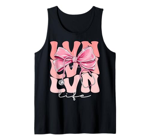 LVN Life Week Day for Women Pink Coquette Bow Stethoskop Tank Top LVN Life Week Day for Women Pink Coquette Bow Stethoskop Tank Top von Cute and Funny Groovy Coquette LVN Life