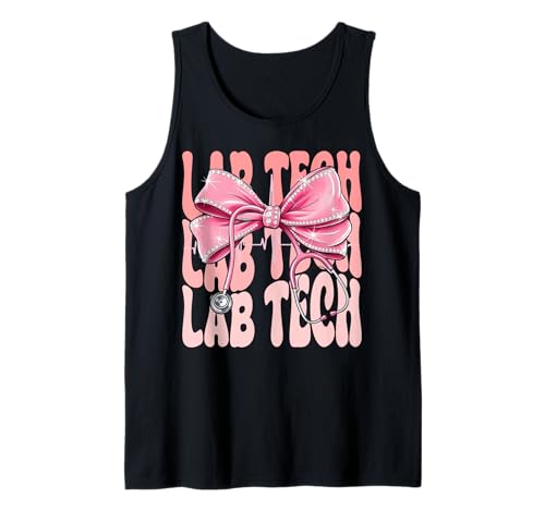 Lab Tech Week Day for Women Pink Coquette Bow Stethoskop Tank Top Lab Tech Week Day for Women Pink Coquette Bow Stethoskop Tank Top von Cute and Funny Groovy Coquette Lab Tech