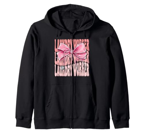 Laundry Worker Week Day for Women Coquette Bow Stethoskop Kapuzenjacke Laundry Worker Week Day for Women Coquette Bow Stethoskop Kapuzenjacke von Cute and Funny Groovy Coquette Laundry Worker