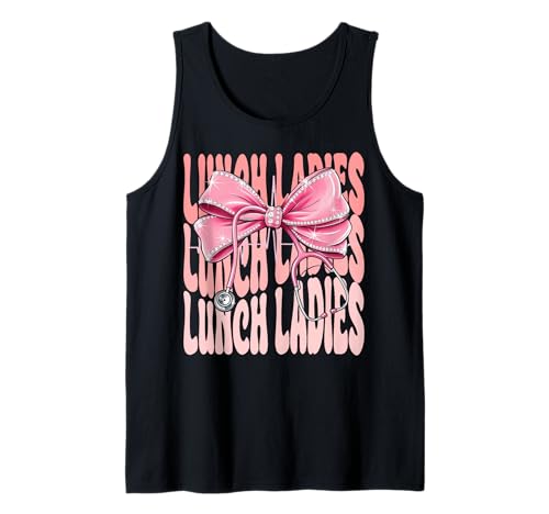 Lunch Ladies Week Day for Women Coquette Bow Stethoskop Tank Top von Cute and Funny Groovy Coquette Lunch Ladies