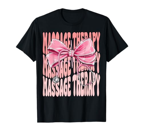 Massagetherapie Woche Tag für Frauen Rosa Kokette Schleife T-Shirt Massagetherapie Woche Tag für Frauen Rosa Kokette Schleife T-Shirt von Cute and Funny Groovy Coquette Massage Therapy
