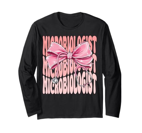 Mikrobiologe Week Day for Women Coquette Bow Stethoskop Langarmshirt Mikrobiologe Week Day for Women Coquette Bow Stethoskop Langarmshirt von Cute and Funny Groovy Coquette Microbiologist