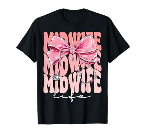 Hebammen Life Week Day for Women Coquette Bow Stethoskop T-Shirt Hebammen Life Week Day for Women Coquette Bow Stethoskop T-Shirt von Cute and Funny Groovy Coquette Midwife Life