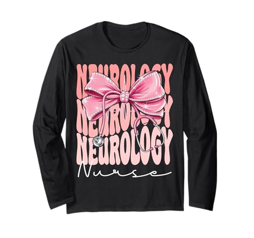 Neurologie Krankenschwester Woche Tag für Frauen Rosa Kokette Schleife Langarmshirt Neurologie Krankenschwester Woche Tag für Frauen Rosa Kokette Schleife Langarmshirt von Cute and Funny Groovy Coquette Neurology Nurse