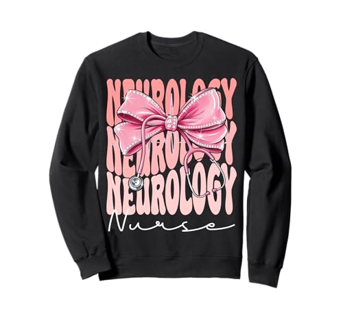 Neurologie Krankenschwester Woche Tag für Frauen Rosa Kokette Schleife Sweatshirt Neurologie Krankenschwester Woche Tag für Frauen Rosa Kokette Schleife Sweatshirt von Cute and Funny Groovy Coquette Neurology Nurse