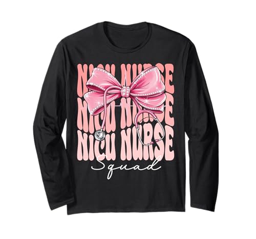 Nicu Nurse Squad Week Day Kokettenschleife für Damen, Rosa Langarmshirt Nicu Nurse Squad Week Day Kokettenschleife für Damen, Rosa Langarmshirt von Cute and Funny Groovy Coquette Nicu Nurse Squad