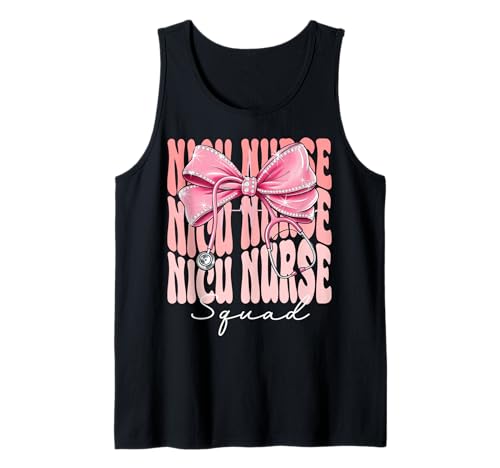 Nicu Nurse Squad Week Day Kokettenschleife für Damen, Rosa Tank Top Nicu Nurse Squad Week Day Kokettenschleife für Damen, Rosa Tank Top von Cute and Funny Groovy Coquette Nicu Nurse Squad
