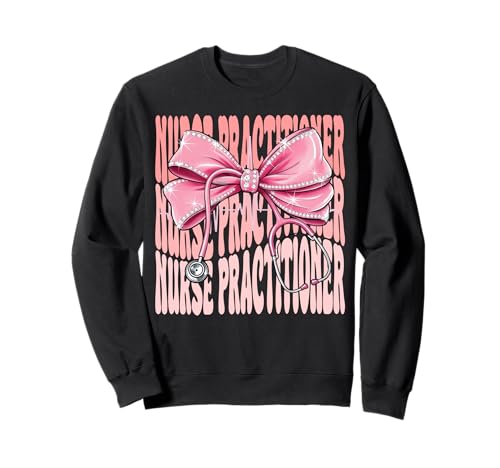 Krankenschwester Praktiker Woche Tag für Frauen Rosa Kokette Schleife Sweatshirt Krankenschwester Praktiker Woche Tag für Frauen Rosa Kokette Schleife Sweatshirt von Cute and Funny Groovy Coquette Nurse Practitioner