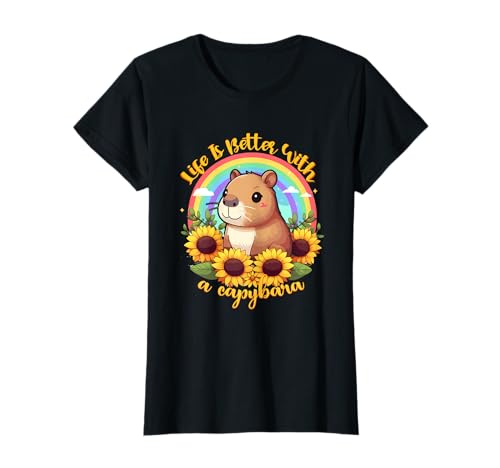 Süßes Capybara-Plüschtier Capybara, niedlich für Kinder und Mädchen T-Shirt Süßes Capybara-Plüschtier Capybara, niedlich für Kinder und Mädchen T-Shirt von Cute capybara gifts a capybara shirts for kids
