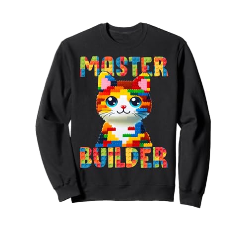 Master Builder Block Building Toy Kids Girls Cat Lover Sweatshirt Master Builder Block Building Toy Kids Girls Cat Lover Sweatshirt von Cute cat Graphic Block Brick Gifts