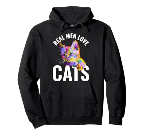 Echte Männer lieben Katzen Pullover Hoodie Echte Männer lieben Katzen Pullover Hoodie von Cute colorful cat with text design