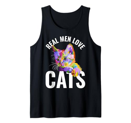 Echte Männer lieben Katzen Tank Top Echte Männer lieben Katzen Tank Top von Cute colorful cat with text design
