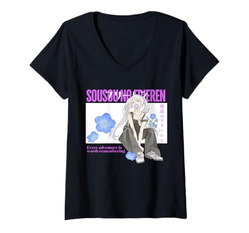 Damen EIN entspannter Abenteuertag mit Friren T-Shirt mit V-Ausschnitt von Cute graphics