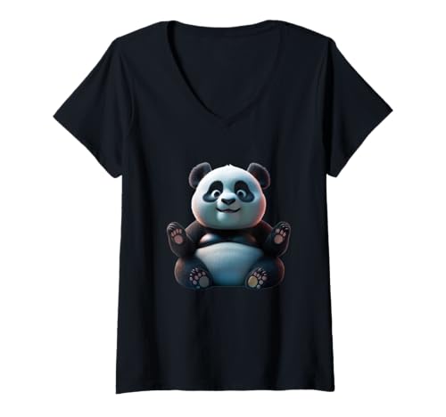 Damen Süßes kleines Panda, lustiges Unisex-Design für Männer und Frauen T-Shirt mit V-Ausschnitt Damen Süßes kleines Panda, lustiges Unisex-Design für Männer und Frauen T-Shirt mit V-Ausschnitt von Cute little Panda Funny Unisex Design Tee