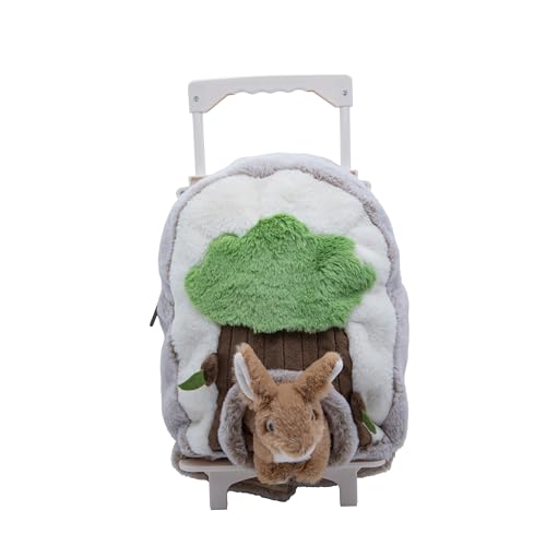 Cute since 1999 Koffer Trolley - Rollkoffer Reisekoffer für Kinder - Trolley mit Abnehmbarer Rucksack - Handgepäck 2 Rollen (Hase mit Baum) von Cute Since 1999