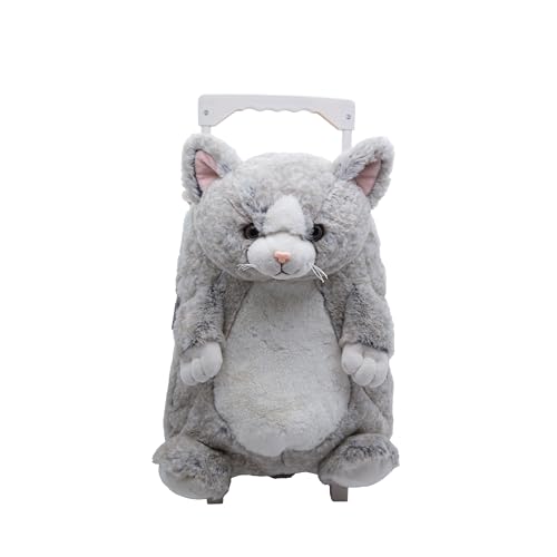 Cute since 1999 Koffer Trolley - Rollkoffer Reisekoffer für Kinder - Trolley mit Abnehmbarer Rucksack - Handgepäck 2 Rollen (Katze) von Cute Since 1999