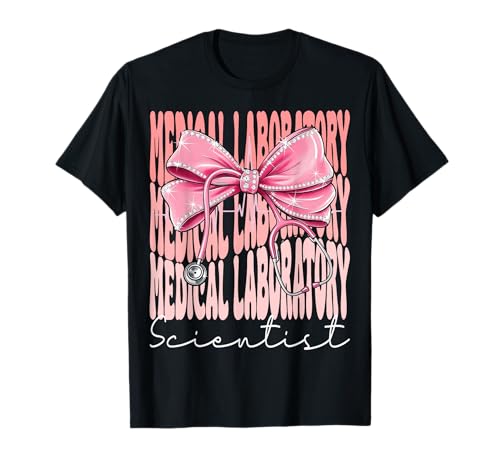 Medizinische Labor Wissenschaftlerwoche für Frauen Kokette Bogen T-Shirt Medizinische Labor Wissenschaftlerwoche für Frauen Kokette Bogen T-Shirt von Cute & Funny Coquette Medical Laboratory Scientist