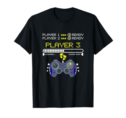 Players 1,2 Ready Player 3 Loading New Baby - Lustiges Spielen T-Shirt von Cute & Funny Designs for Family of Gamers