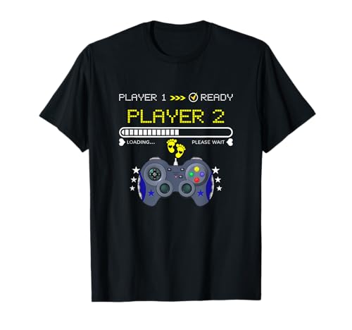 Spieler 1 Ready Player 2 Loading New Baby - Lustiges Spielen T-Shirt von Cute & Funny Designs for Family of Gamers