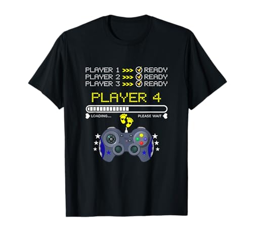 Spieler 1,2,3 Ready Player 4 Loading New Baby - Lustiges Gaming T-Shirt von Cute & Funny Designs for Family of Gamers