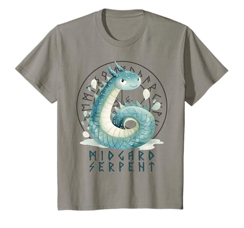 Kinder nordische Mythologie Kunst Midgard Schlange Jörmungandr Wikinger T-Shirt Kinder nordische Mythologie Kunst Midgard Schlange Jörmungandr Wikinger T-Shirt von Cute watercolour viking mythology for kids