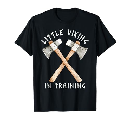 Kleiner Wikinger im Training, Kampfäxte, Grafik für Kinder, Wikinger T-Shirt Kleiner Wikinger im Training, Kampfäxte, Grafik für Kinder, Wikinger T-Shirt von Cute watercolour viking mythology for kids
