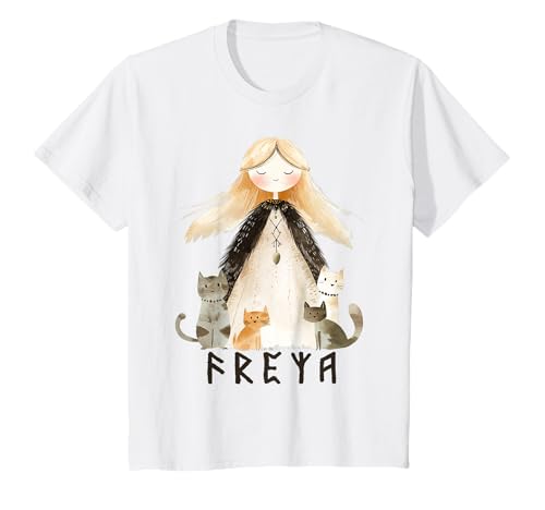 Nordische Mythologie Göttin Freya Wikinger Kinder Jungen Mädchen T-Shirt Nordische Mythologie Göttin Freya Wikinger Kinder Jungen Mädchen T-Shirt von Cute watercolour viking mythology for kids