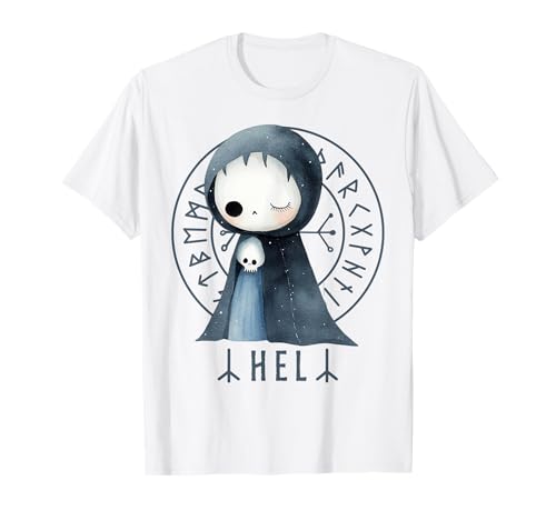 Nordische Mythologie Göttin Hel Wikinger Halloween Kinder Jungen Mädchen T-Shirt Nordische Mythologie Göttin Hel Wikinger Halloween Kinder Jungen Mädchen T-Shirt von Cute watercolour viking mythology for kids
