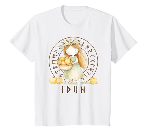 Nordische Mythologie Jugendgöttin Idun Wikinger Kinder Jungen Mädchen T-Shirt Nordische Mythologie Jugendgöttin Idun Wikinger Kinder Jungen Mädchen T-Shirt von Cute watercolour viking mythology for kids