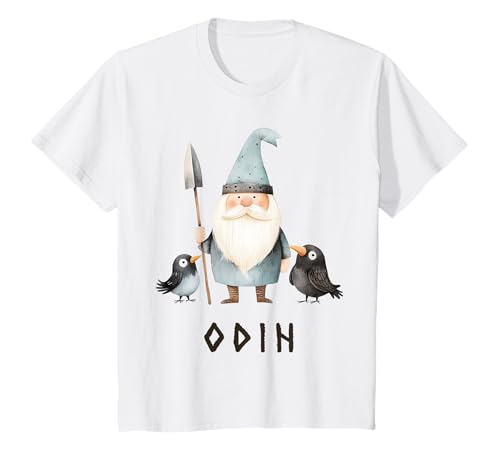 nordische Mythologie Gott Odin Wikinger Kinder Jungen Mädchen T-Shirt nordische Mythologie Gott Odin Wikinger Kinder Jungen Mädchen T-Shirt von Cute watercolour viking mythology for kids