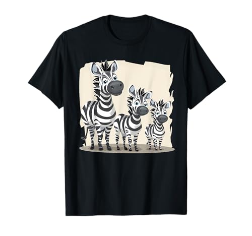 Zebra-Familie und ihre Kinder, perfekt für Tierliebhaber T-Shirt von Cute zebra family