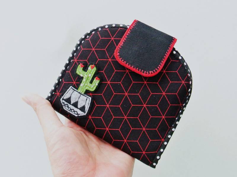 Kartenhalter Brieftasche, Bi-Fold Organizer Schlüsselbund Fold Over Geldbörse, Geschenk Für Sie - Kaktus-Liebhaber von CuteAmongUs