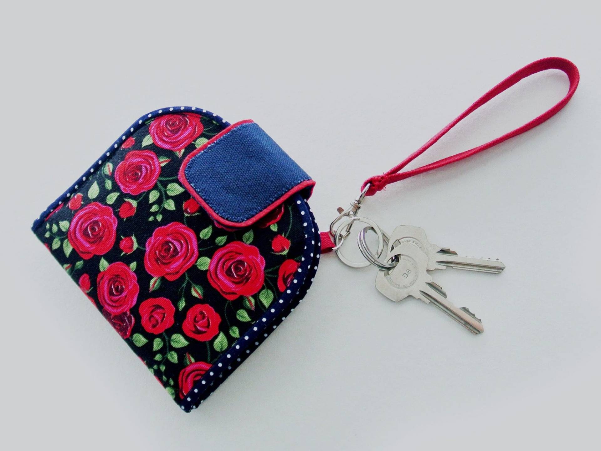 Kartenhalter Brieftasche, Bi-Fold Organizer Schlüsselbund Fold Over Portemonnaie, Geschenk Für Sie - German Rose von CuteAmongUs