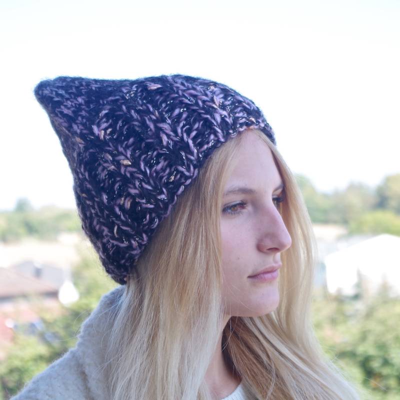 Grobstrick Slouchy Beanie Alpaka Merino Wolle Wintermütze von CuteAndFelted