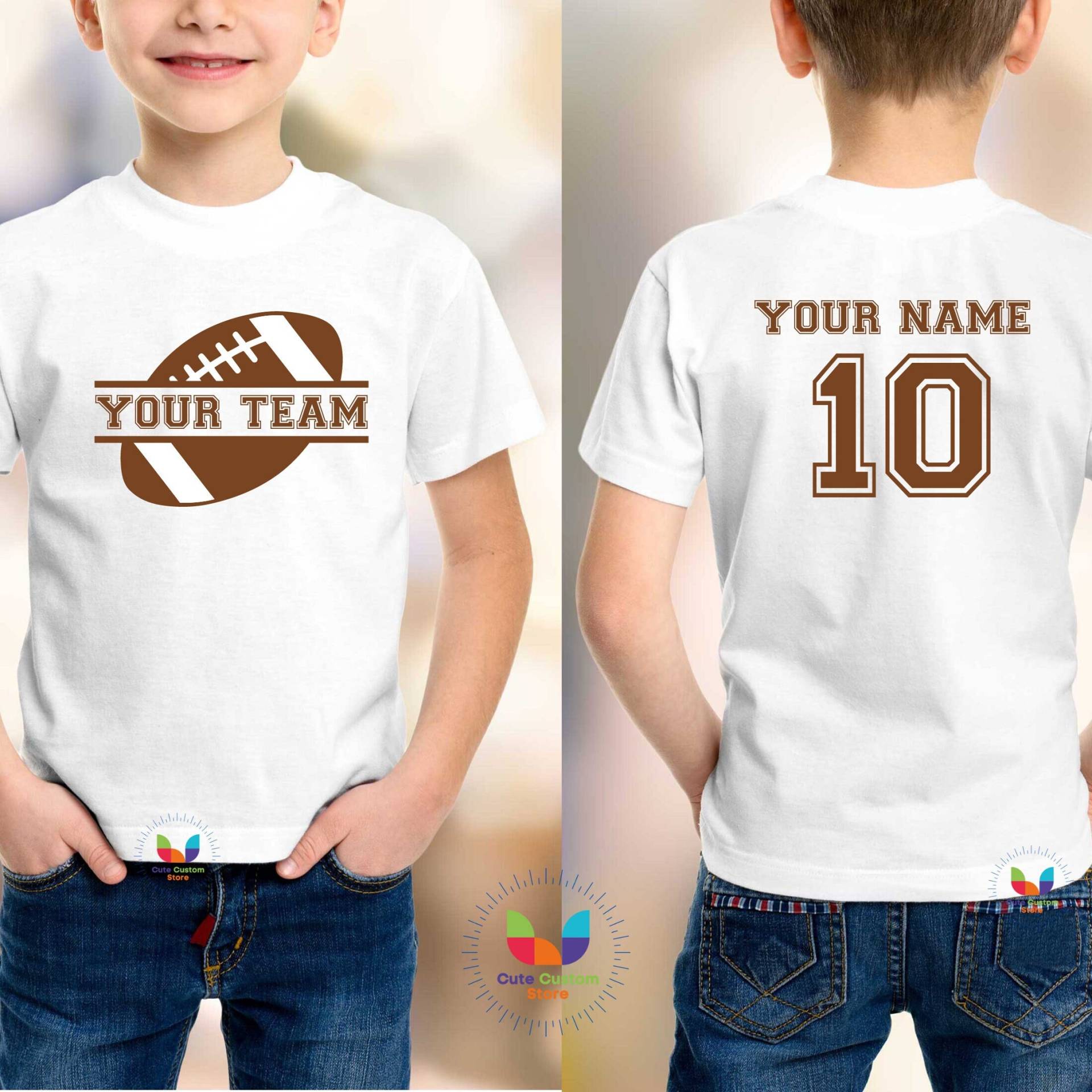 Jugend-Geburtstags-Fußball-Shirt, Individuelles Jugend-Fußball-T-Shirt, Doppelseitiges Jugend-Shirt, Jungen-Mädchen-Shirt Mit Namen, Alter Oder von CuteCustomStore