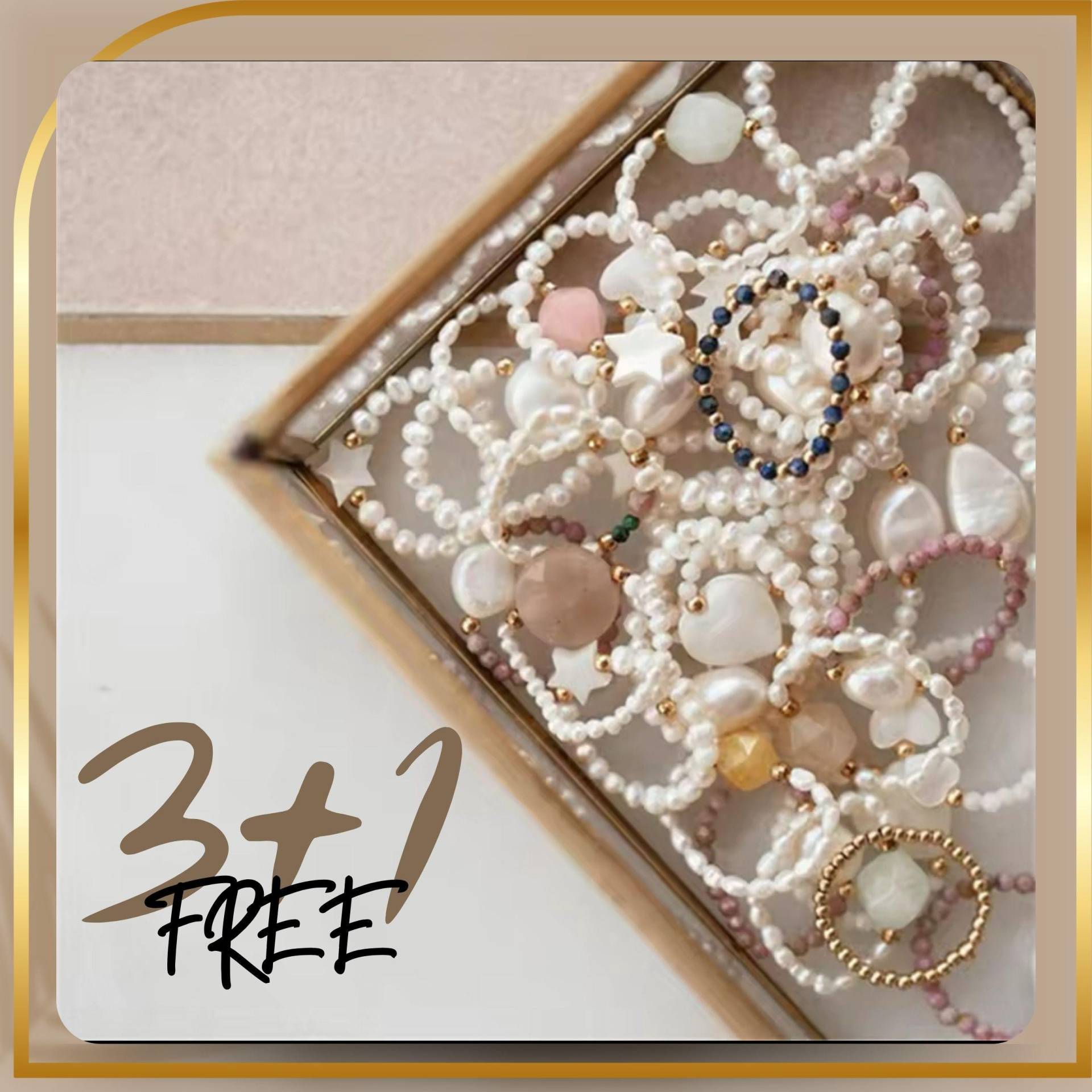 Stapelbarer Perlenring Naturstein, Perle Und Kristall Stretch Ring von CuteDecorr