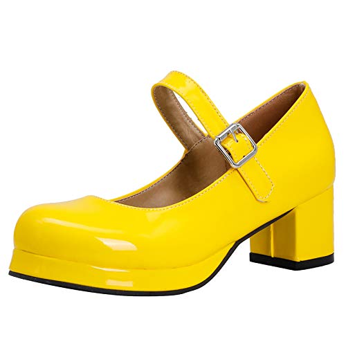 CuteFlats Damen Cute Court Schuhe mit Plateau-Absatz (Gelb, 38) von CuteFlats