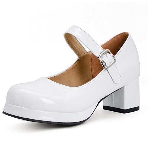 CuteFlats Damen Cute Court Schuhe mit Plateau-Absatz (Weiß, 36) von CuteFlats
