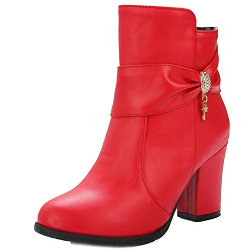 CuteFlats Damen Stiefel Blockabsatz Reißverschluss Stiefeletten CuteFlats Damen Stiefel Blockabsatz Reißverschluss Stiefeletten von CuteFlats