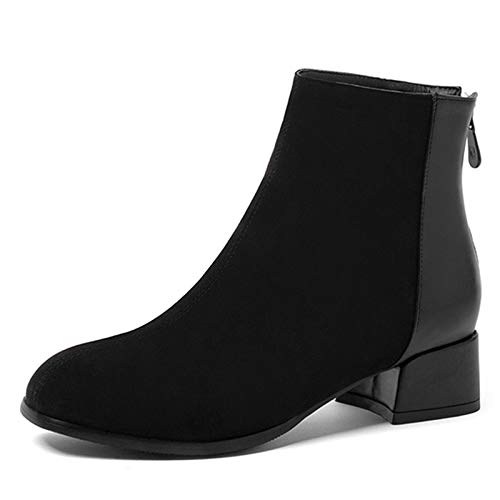 CuteFlats Lässige Damen Stiefeletten mit Reißverschluss Hinten (Schwarz, 46EU) von CuteFlats