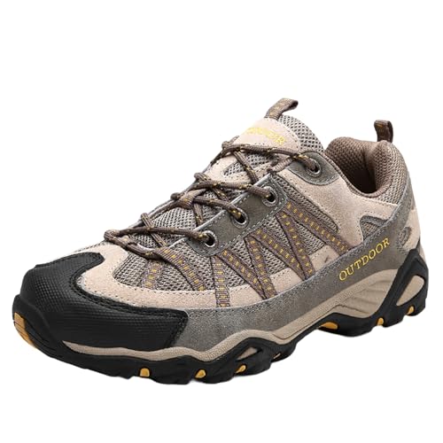 CuteFlats Paar Wanderschuhe für Paare - Leichte Outdoor Trekkingschuhe mit Dämpfung, Atmungsaktives Wildleder & Mesh - Für Trekking und Stadtabenteuer (Khaki, 38EU) von CuteFlats