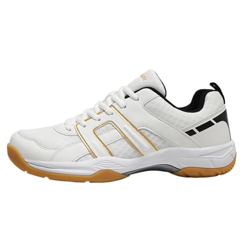 CuteFlats Unisex AllCourt Sportschuhe, Leichte Tennisschuhe mit Dämpfungsstabilisierung (Weiß Gold, 37 EU) von CuteFlats