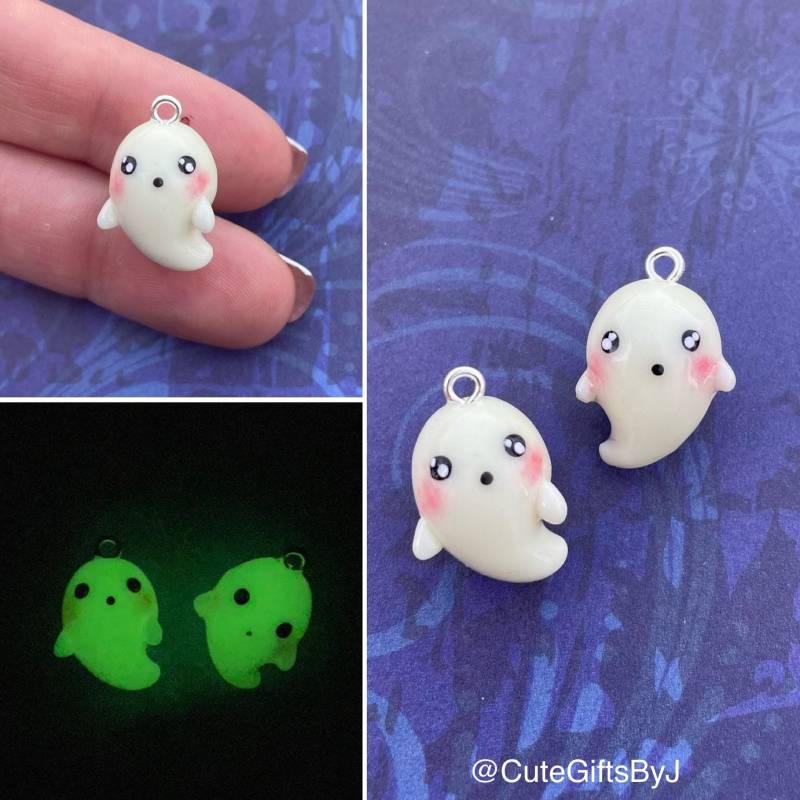 Süßer Kawaii Geist Anhänger - Polymer Clay Charm, Nachtleuchtend, Jewelry Süßer Kawaii Geist Anhänger - Polymer Clay Charm, Nachtleuchtend, Jewelry von CuteGiftsByJ
