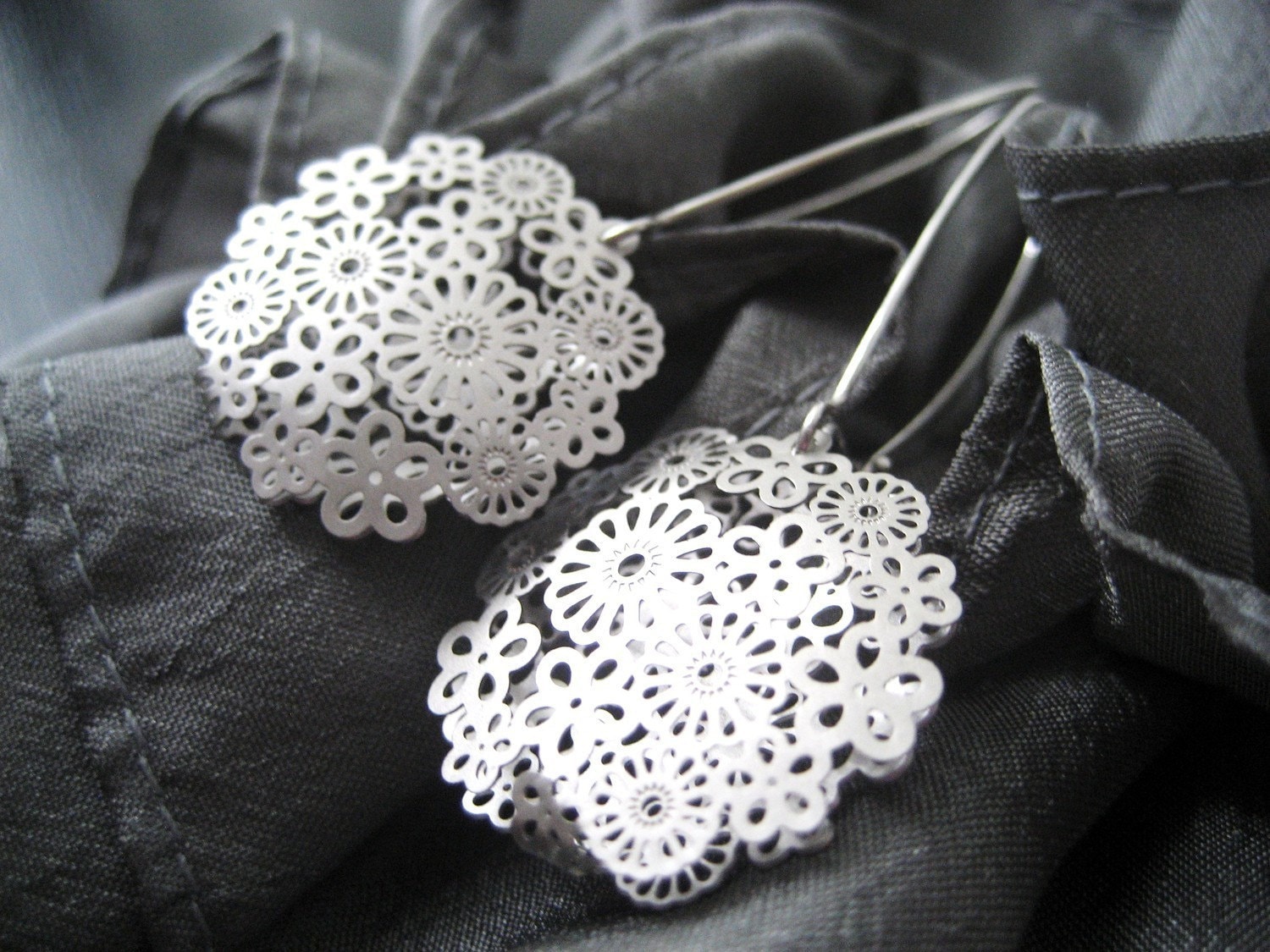 Silber Ohrringe, Filigrane Spitze Sterling Modern, Simple, Ohrringe By Cutejewels Silber Ohrringe, Filigrane Spitze Sterling Modern, Simple, Ohrringe By Cutejewels von CuteJewels