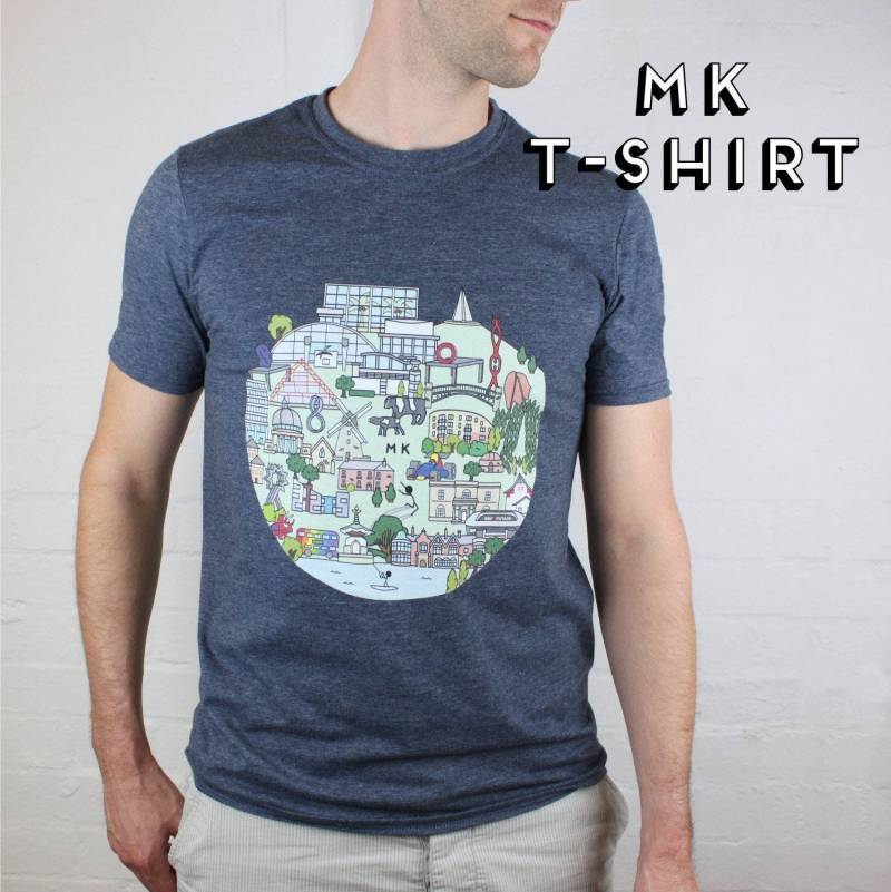 Milton Keynes Wahrzeichen T-Shirt Beton Kühe, Bletchley Park von CuteMaps