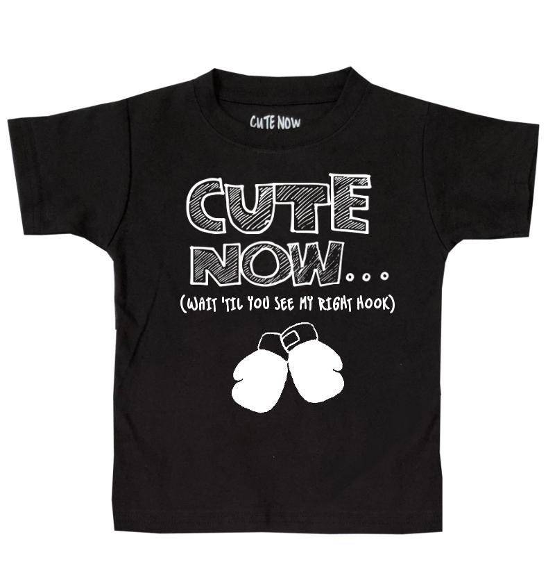 Süß Jetzt ... Bis Du Meinen Rechten Haken Siehst Kleinkind Kinder Boxen Kurzarm T-Shirt Top 2T-8T von CuteNow
